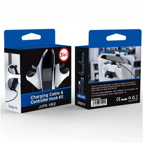 Kabel 3u1 iPega P5V006 za punjenje Joypad PS5 sa kukama za kacenje - 606124