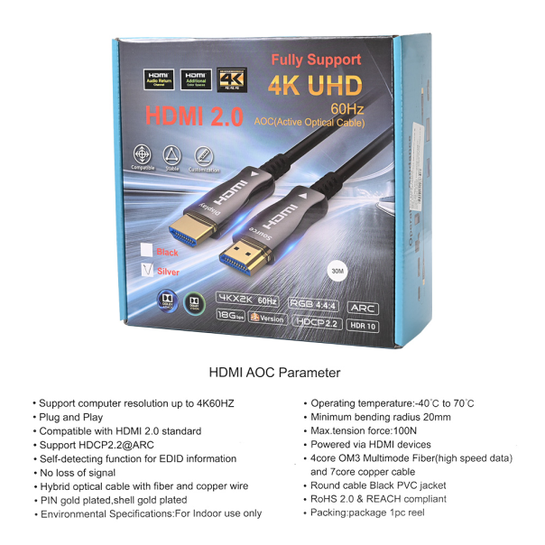Kabl HDMI na HDMI JWD-HDMI-05 opticki 4K 60HZ 30m - 219696