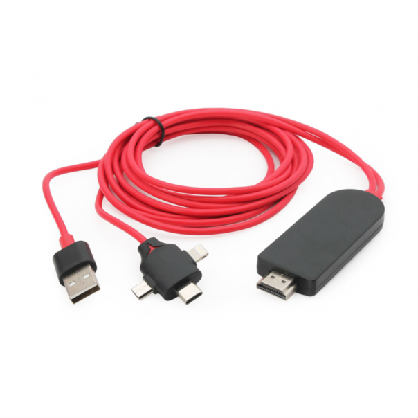 Kabl HDMI na USB type C lightning micro USB 1.5m - 83658