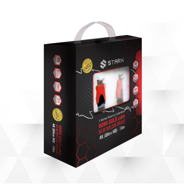 STARK HDMI kabl M-M pozlaćen 4K(Ultra HD),sa zaštitom 10m - 90010