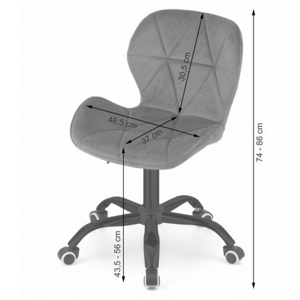 MODERNHOME Kancelarijska stolica ferra sa točkićima gray velvet - 3672_1-NOTO-D26