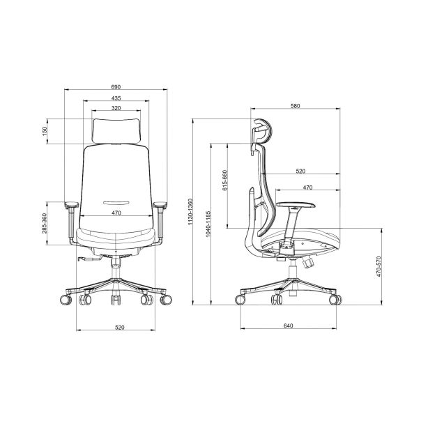 UGD Ultra Ergonomska kancelarijska stolica Task Master - KNC010903A00000