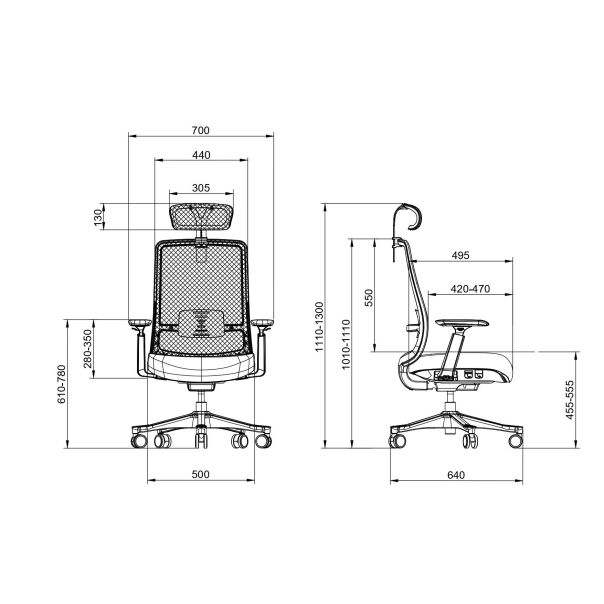 UGD Ultra Ergonomska kancelarijska stolica Chief Gray - KNC010905A00000