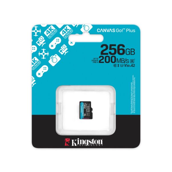 KINGSTON Memorijska kartica U3 V30 microSDXC 256GB Canvas Go Plus 200MB/s A2 SDCG4/256GBSP - EP3104655