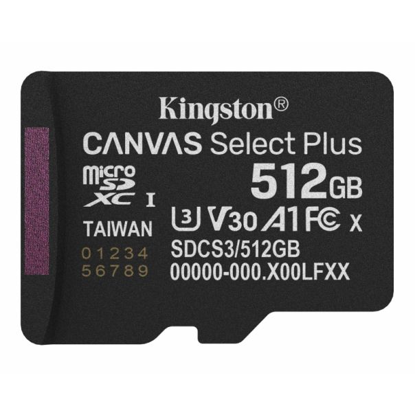 KINGSTON Memorijska kartica U3 V30 SDXC 512GB Canvas Select Plus G3 150R SDCS3/512GBSP - EP3132924