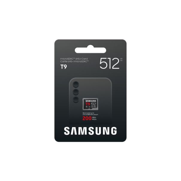 SAMSUNG MicroSD 512GB, T9, UHS-I U3 V30 A2, za 4K i FHD snimanje (MB-MH512T/WW) - EP3257633