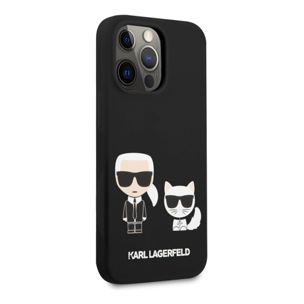 Maska za iPhone 13 Pro 61 in crna Karl Lagerfeld Silicone Case Karl&Choupette - KLHCP13LSSKCK