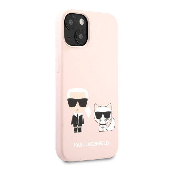 Maska za iPhone 13 Light Pink Karl Lagerfeld Silicone Case Karl&Choupette - KLHCP13MSSKCI