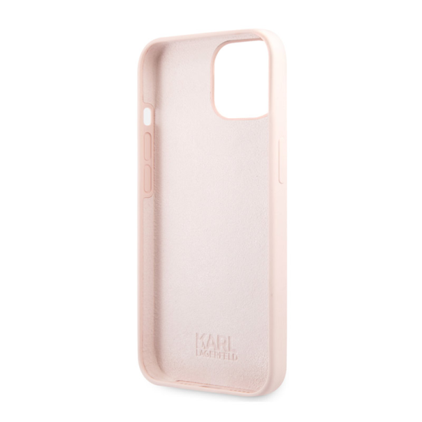 Maska za iPhone 13 Light Pink Karl Lagerfeld Silicone Case Karl&Choupette - KLHCP13MSSKCI