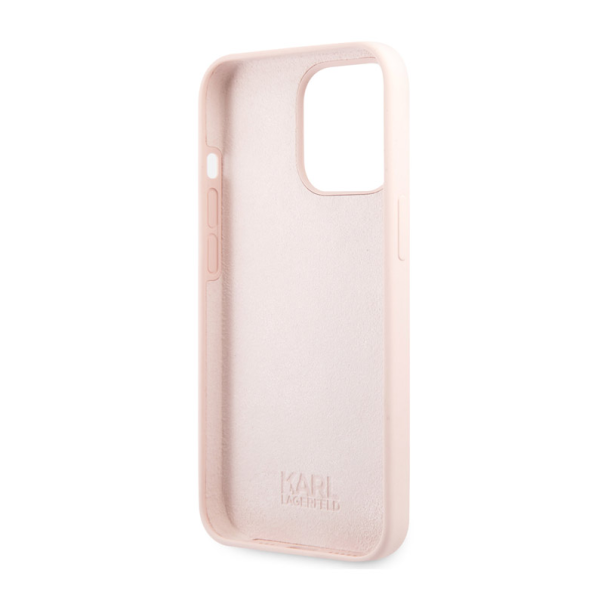Maska za iPhone 13 Pro Light Pink Karl Lagerfeld Silicone Case Karl&Choupette - KLHCP13LSSKCI