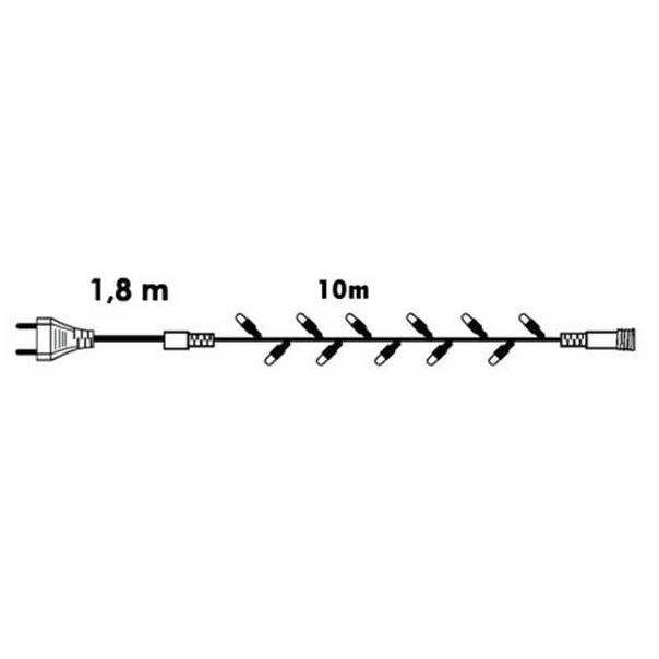 DEKORTREND Novogodišnje lampice Svetleći niz toplo bele 10m - KDK002