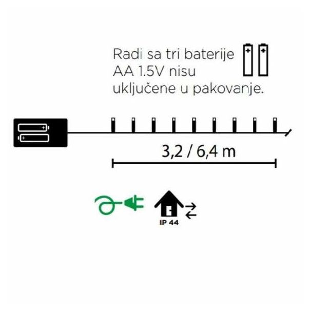 DEKORTREND Novogodišnje lampice hladno bele 40 LED - KDT042