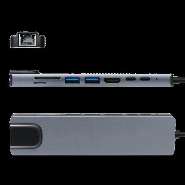 KETTZ Adapter Tipe C HUB KT-801G 8/1 - 1280123