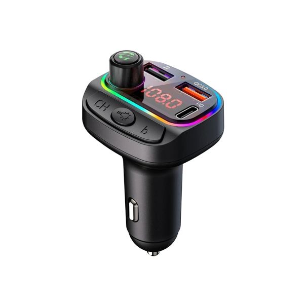 KETTZ FM Transmiter i Punjač Paya – 2×USB QC3.1 + Type-C, LED - EP3108402