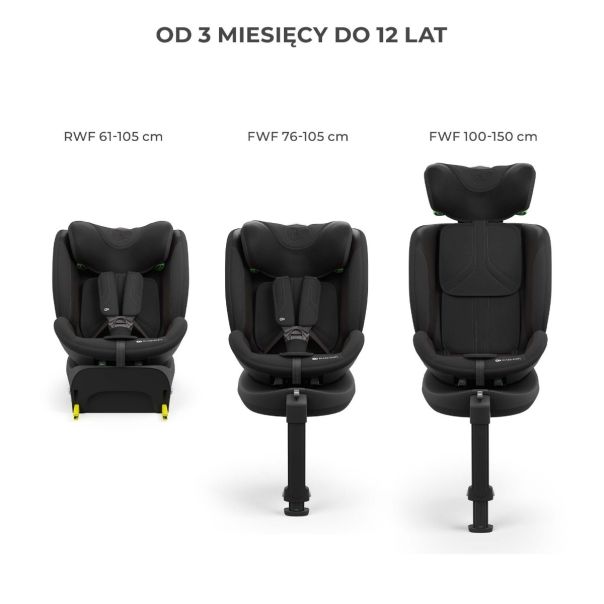 KINDERKRAFT Auto sedište I-fix Endura safe 61-150cm, crna - KCIFEN00BLK0000