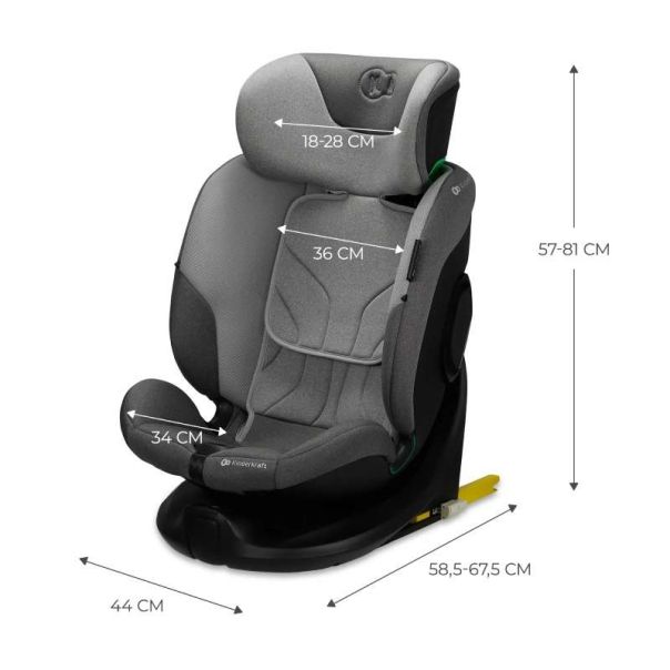 KINDERKRAFT Auto sedište I-fix I-size, siva - KCIFIX00GRY0000