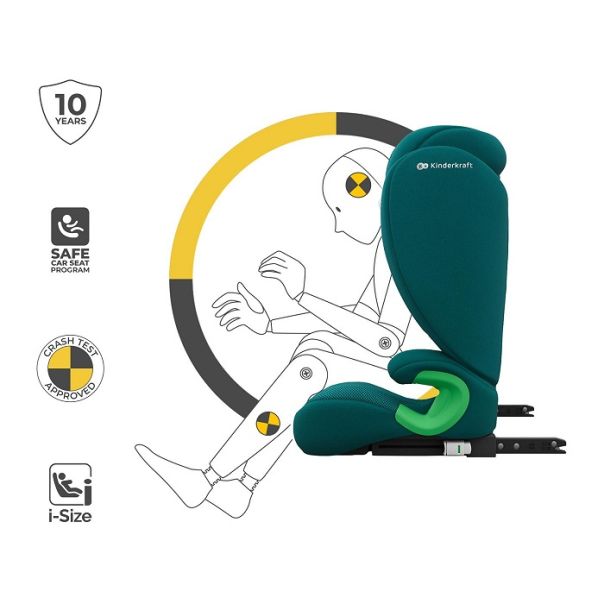 KINDERKRAFT auto sedište junior fix 2 plus i-size 100-150cm green - EP3080297