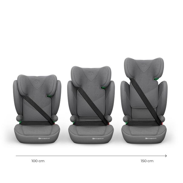 KINDERKRAFT auto sedište junior fix 2 plus i-size 100-150cm grey - EP3080300