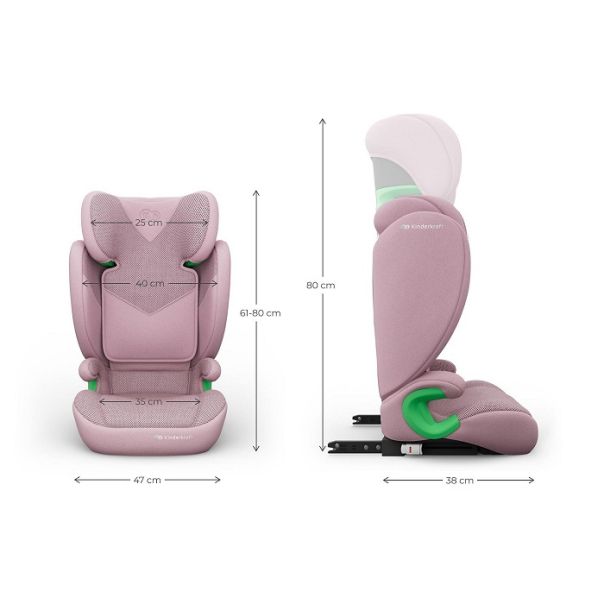 KINDERKRAFT auto sedište junior fix 2 plus i-size 100-150cm pink - EP3080303