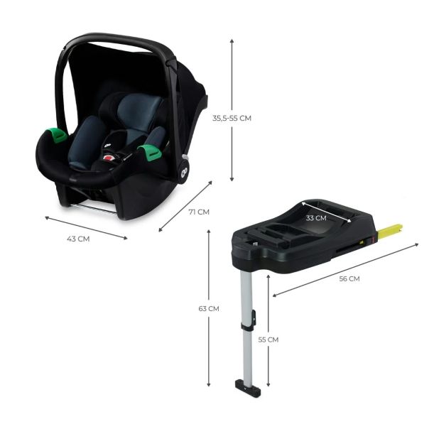 KINDERKRAFT Auto sedište Mink pro I-size 40-75cm sa bazom, crna - KCMIPRFXBLK0000