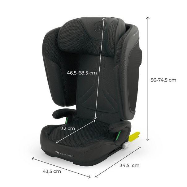 KINDERKRAFT Auto sedište i-Size 100-150cm Unity 2, crna - KCUNIT02BLK0000
