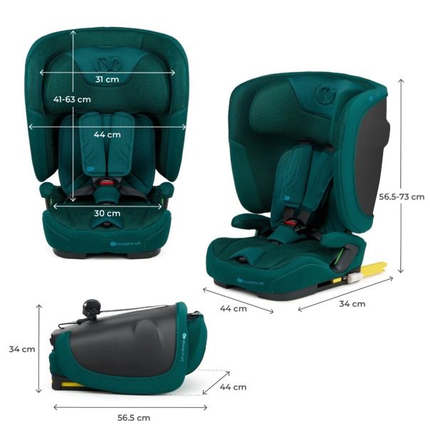 KINDERKRAFT Auto sedište Fix2go I-size, zelena - KCFI2GO0GRE0000