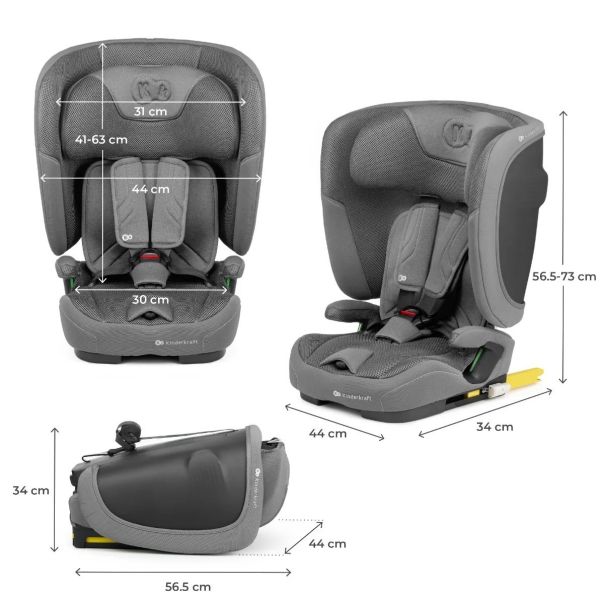 KINDERKRAFT Auto sedište Fix2go I-size, siva - KCFI2GO0GRY0000