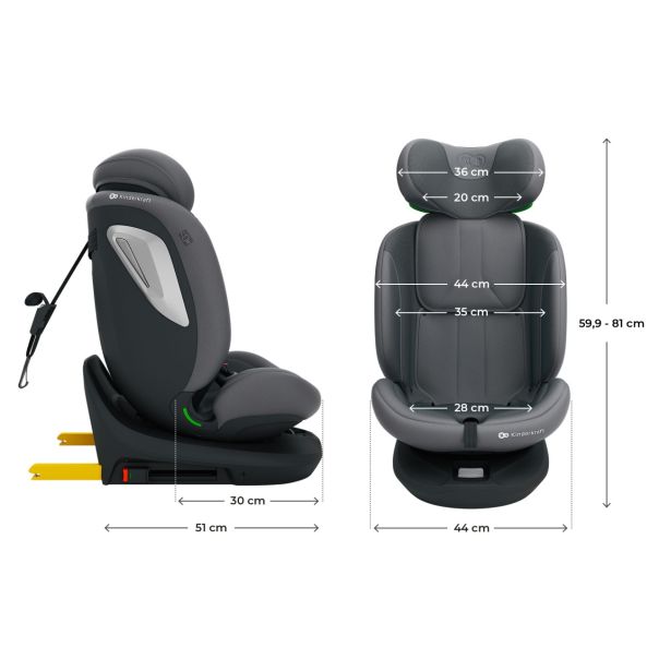 KINDERKRAFT autosediste i-grow 2 plus i-size 40-150 cm grey - EP2871315