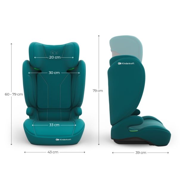 KINDERKRAFT autosediste i-spark 2 plus i size green - EP2977854