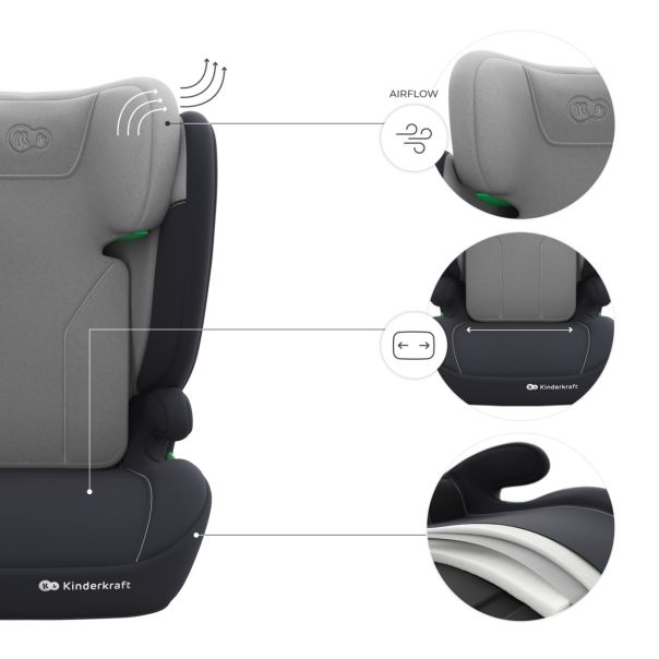 KINDERKRAFT autosediste i-spark 2 plus i size grey - EP2977857