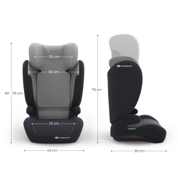 KINDERKRAFT autosediste i-spark 2 plus i size grey - EP2977857