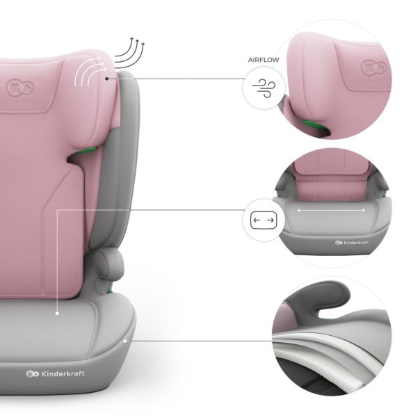 KINDERKRAFT autosediste i-spark 2 plus i size pink - EP2977860