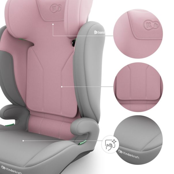 KINDERKRAFT autosediste i-spark 2 plus i size pink - EP2977860