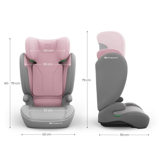 KINDERKRAFT autosediste i-spark 2 plus i size pink - EP2977860