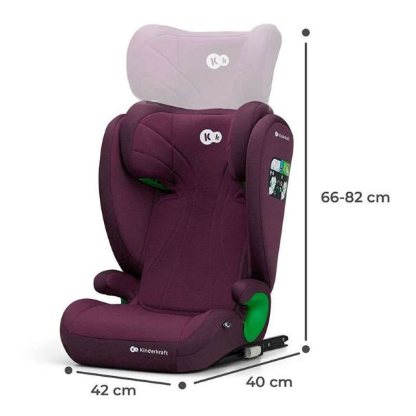 KINDERKRAFT Auto sedište Junior fix I-size, bordo - KCJUFI20RED0000