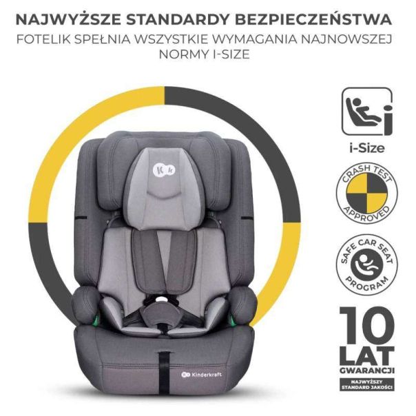 KINDERKRAFT Auto sedište Safety fix2 I-size 76-150cm, siva - KCSAFI02GRY0000
