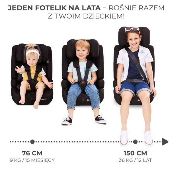 KINDERKRAFT Auto sedište Safety fix2 I-size 76-150cm, siva - KCSAFI02GRY0000