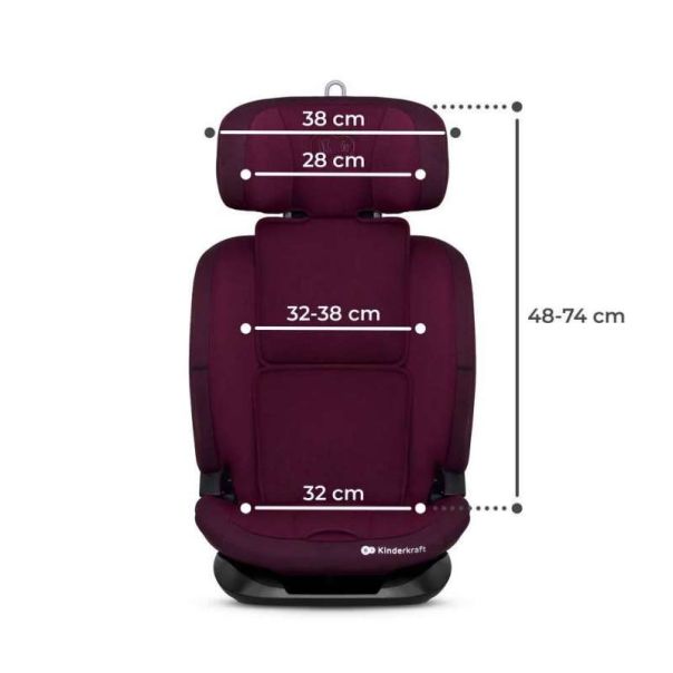 KINDERKRAFT Auto sedište Oneto 3 76-150cm, bordo - KCONE300RED0000