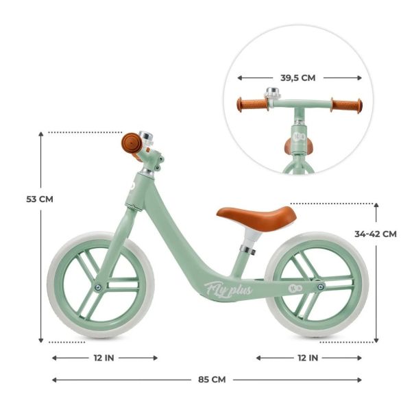 KINDERKRAFT Bicikl balance bike Fly plus, mint - KRFLPL00MIN0000