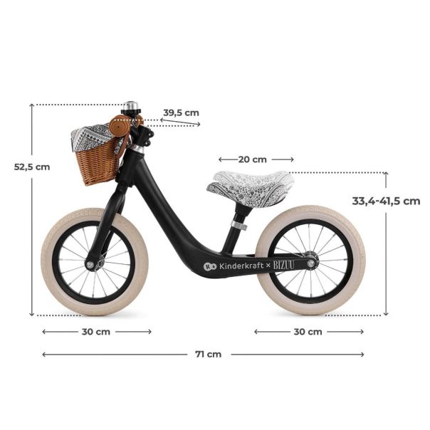 KINDERKRAFT Bicikl balace bike Rapid 2 bizuu, crna - KRRAPI02BLKBI00