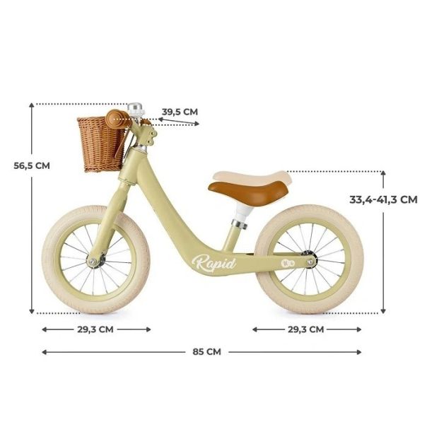 KINDERKRAFT Bicikl balance bike Rapid 2, svetlo zelena - KRRAPI02GRE0000