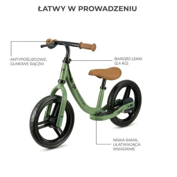 KINDERKRAFT Bicikl balance bike Space, svetlo zelena - KRSPAC23GRE0000