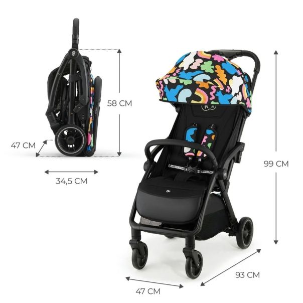 KINDERKRAFT Kolica za bebe Apino happy shapes, crna - KSAPIN00HAP0000