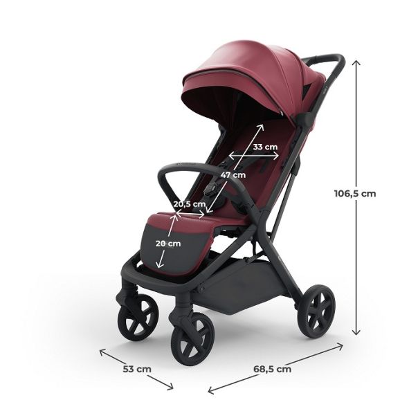 KINDERKRAFT Kolica za bebe Nubi 3, bordo - KSNUBI03BRG0000