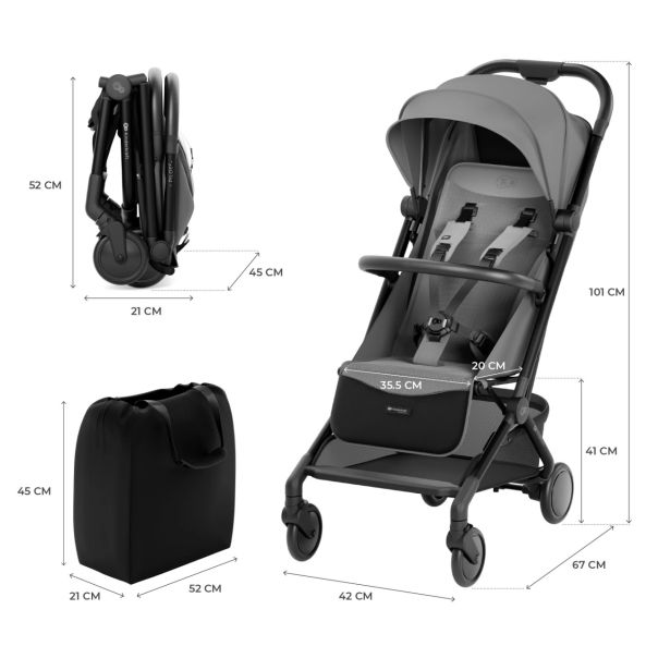 KINDERKRAFT Kolica za bebe Pilot 2, siva - KSPILO02GRY0000