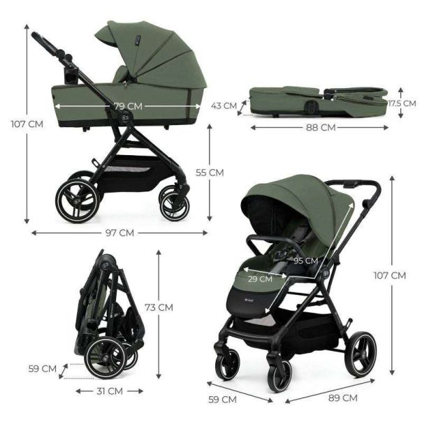 KINDERKRAFT Kolica za beb Yoxi 2u1, zelena - KSYOXI00GRE2000