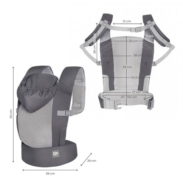 KINDERKRAFT nosiljka za bebu carrybee grey - EP3080318