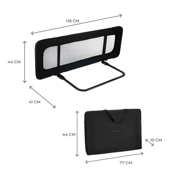 KINDERKRAFT Zaštitna ograda za krevet Guard and dream, crna - KAGUDR00BLK0000