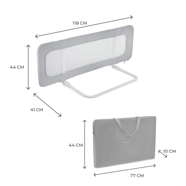 KINDERKRAFT Zaštitna ograda za krevet Guard and dream, svetlo siva - KAGUDR00LGR0000
