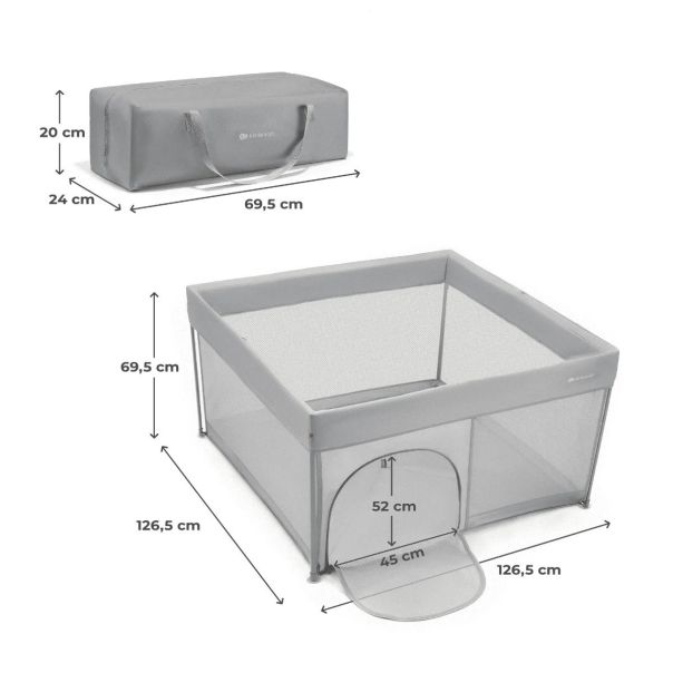 KINDERKRAFT Ogradica za bebe Ziki, siva - KLZIKI00GRY0000